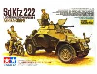 Сборная модель Немецкий БТР Sd. Kfz.222 (африканский корпус) и мотоцикл DKW NZ350, TAMIYA