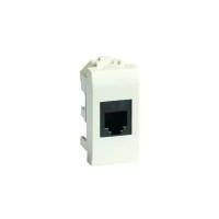 DKC Розетка компьютерная 1-м СП Brava 1мод. RJ45 5E (разъем AMP) бел. DKC 76646B