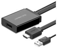 Конвертер UGreen MM107 HDMI + USB - DP (40238), 0.5 м, 1 шт., черный