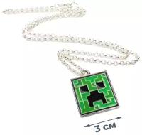 Кулон медальон подвеска Майнкрафт Крипер Minecraft Creeper 3 см на цепочке