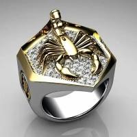 Кольцо печатка перстень Скорпион размер 19