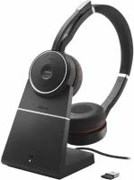 Гарнитура Jabra Evolve 75 SE, Link380a MS Stereo Stand, черный [7599-842-199]