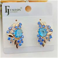 Бижутерия под золото Fallon Jewelry, женские серьги с фианитами, медицинский сплав (медсплав), английский замок, красивые серьги