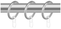 Кольцо с крючком OLEXDECO пластиковой вставкой 19 мм, Хром матовый