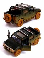 Металлическая машинка Kinsmart 1:40 «2005 Hummer H2 SUT» инерционная, чёрная KT5097DY-4