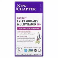 New Chapter, 40+ Every Woman' s One Daily, витаминный комплекс на основе цельных продуктов для женщин старше 40 лет, 72 вегетарианские таблетки