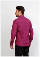 Рубашка мужская длинный рукав GREG 625/139/076/Z/P/1, Полуприталенный силуэт / Regular fit, цвет Красный, рост 174-184, размер ворота 40