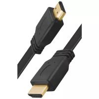 HDMI кабель - HDMI FaisON KH-43 QUICK, 1.0м, плоский, пластик, силикон, версия 1.4, 3D, 1080P, цвет: чёрный