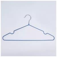 Вешалка-плечики для одежды Доляна, размер 40-44, антискользящее покрытие, цвет синий