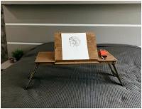 Деревянный домашний столик - поднос складной, столик мольберт для рисования, чтения, подставка из дерева для ноутбука или планшета