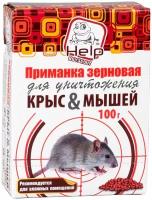 HELP Приманка-гранулы для уничтожения крыс и мышей, лоток 100 г