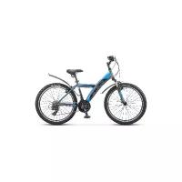 Подростковый горный (MTB) велосипед STELS Navigator 410 V 24 21-sp V010 (LU091557*LU082935), черный/синий