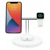 Беспроводная зарядная станция Belkin BoostCharge Pro 3-в-1 с официальной поддержкой MagSafe 15W, белый