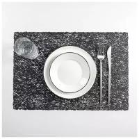 Доляна Набор салфеток кухонных «Соломка», 30×45 см, 4 шт, цвет чёрный