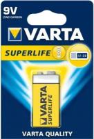 Батарейка 9V Крона солевая Varta Superlife 6F22 в блистере 1шт