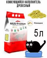 Наполнитель ECO Premium Ромашка комкующийся древесный 1.9кг/5л