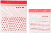 Зип пакеты IKEA ISTAD, многоразовые, красный, розовый, 60 шт, 30 пакетов (0.4 л, 15 x 15.5 см) и 30 пакетов (1 л, 18 x 21.5 см)