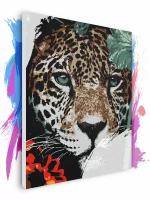 Картина по номерам на холсте Леопард в тропиках, 50 х 70 см