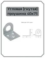 Угловая проушина-петля для навесного замка 40x75 мм 2 шт ( гнутое ушко-пробой для гаражного замка )