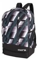 Рюкзак STAFF STRIKE универсальный, 3 кармана, черно-серый, 45х27х12 см, 270784