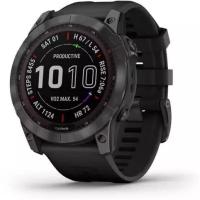 Умные часы Garmin fenix 7X – Sapphire Solar Edition Carbon Grey DLC Titanium with Black Band