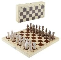 Шахматы деревянные обиходные с доской, парафин
