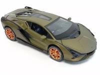 Машинка с дымом Lamborghini 1:24 металлическая, со светом и звуком