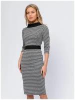 Платье 1001dress, повседневное, классическое, миди, открытая спина, размер 48, черный