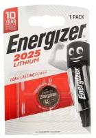 Батарейка литиевая Energizer, CR2025-1BL, 3В, блистер, 1 шт