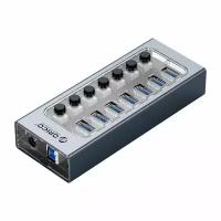 USB-концентратор ORICO 7 USB-A 3.0 прозрачный (ORICO-AT2U3-7AB-EU-GY-BP)