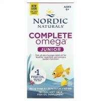 Nordic Naturals, Complete Omega Junior, Детская омега, для детей от 6 до 12 лет, лимон, 180 мини-капсул