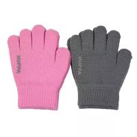 Перчатки для девочки HUPPA LEVI 2, розовый/серый 00113, размер 3