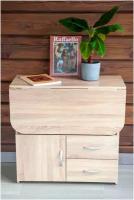 Стол тумба книжка раскладной трансофрмер кухонный обеденный деревянный Hesby Book 1 дуб сонома