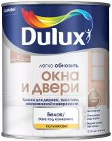 Краска акриловая Dulux Легко Обновить - Окна и двери моющаяся полуматовая белый 0.75 л