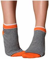 Женские носки с принтом LAMBONIKA Полосики, цвет: белый, оранжевый, размер: 35-37