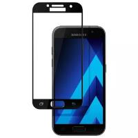 Защитное стекло для Samsung Galaxy A3 2017 черное противоударное / закаленное / полноэкранное