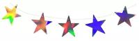 Гирлянда праздничная Звезды голография 200см 6064907 Пати Бум 1387351