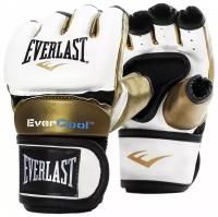 Перчатки тренировочные Everlast Everstrike S/M белый, золотой