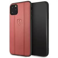 Чехол CG Mobile Ferrari Stamped logo Embossed lines Hard Leather для iPhone 11 Pro Max, цвет Красный (FEO3DHCN65RE)