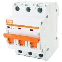 ТДМ Электрик автомат 3P 20А хар-ка С / TDM Electric ВА 47-29 выключатель автоматический 3 полюса 20А хар-ка С