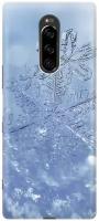 Силиконовый чехол Снежинка на голубом на Sony Xperia 1 / XZ4 / Сони Иксперия 1