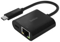 Адаптер Belkin Адаптер Belkin USB-C Ethernet port + Charge Adapter, 60Вт, черный (INC001btBK)