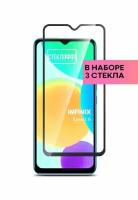 Набор защитных стекол для Infinix Smart 6 c полным покрытием, серия Стеклофф Base, 3 шт