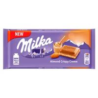 Шоколад Milka Almond Crispy Creme молочный, 90 г