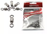 Вертлюг Namazu ROLLING RIBBED SWIVEL, латунь, цв. BN, р. 10, test-4 кг (уп.10 шт)/2000/1000/