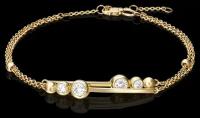PLATINA jewelry Браслет из желтого золота с фианитом 05-0617-00-401-1130-03, размер 17-21