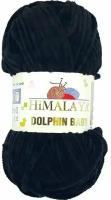 Пряжа Himalaya Dolphin Baby, 1 моток (120 м,100 г) плюшевая, цвет 80311 черный