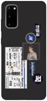 Матовый чехол BTS Stickers для Samsung Galaxy S20 / Самсунг С20 с 3D эффектом черный