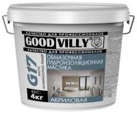 Мастика гидроизоляционная Good Villy, акриловая, серо-голубая, 4 кг