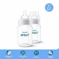 Philips AVENT Бутылочки Anti-colic SCF813/27, 260 мл, 2 шт, с 1 месяцев, белый/прозрачный